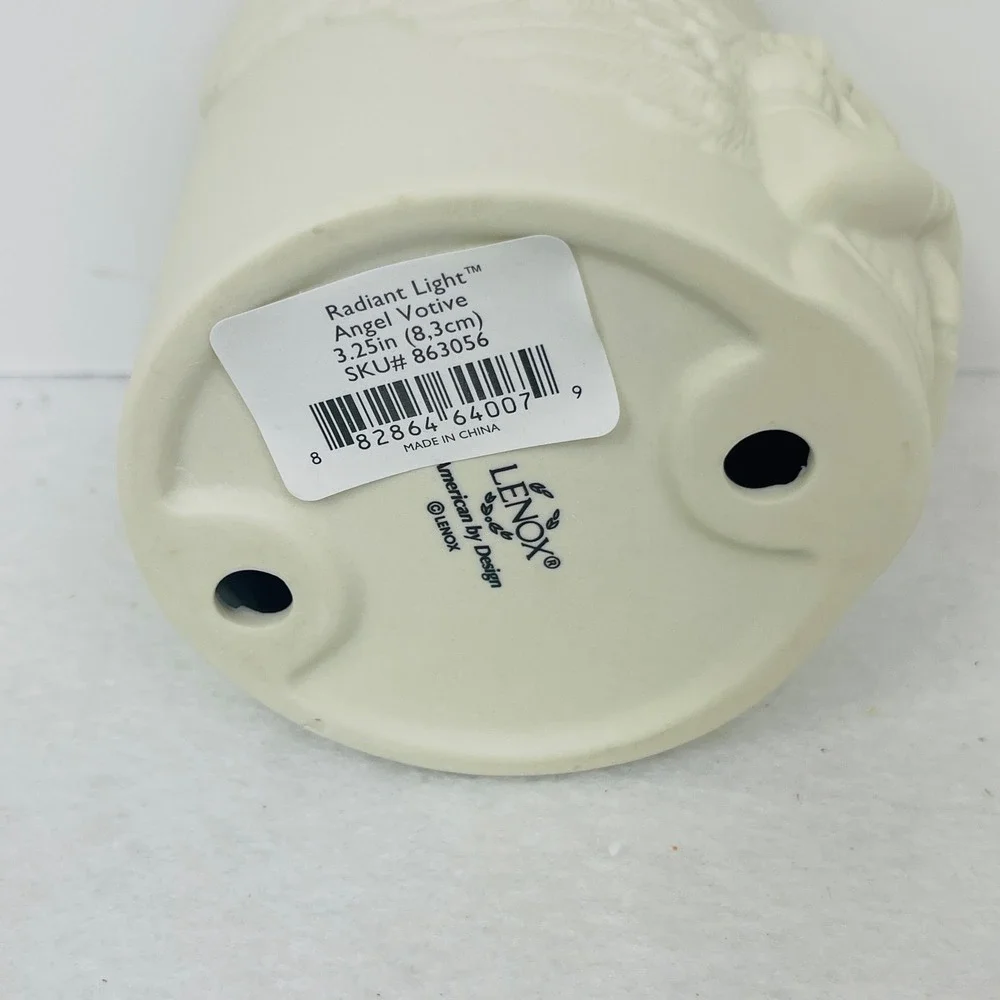 Lenox Radiant Light Angel Votive Ivory Porcelain Gold Trim Candle Holder 863056